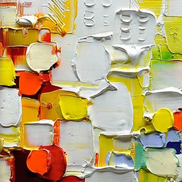  Palette Tableau - Détail abstrait de bloc de couleur par le minimalisme d’art de mur de couteau de palette